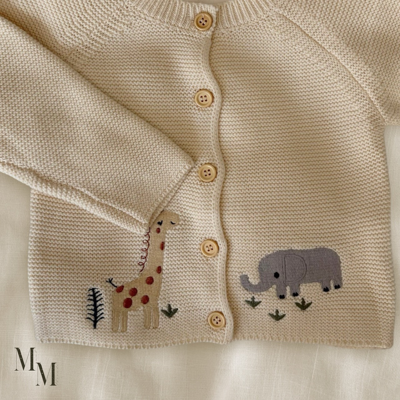 Elephant and Giraffe Knitted Cotton Jersey