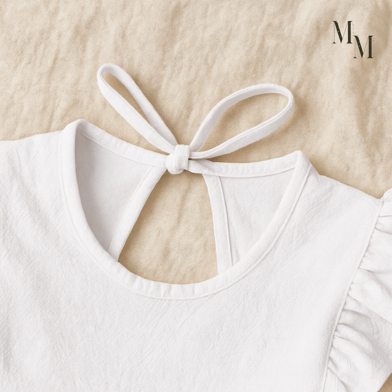 Cotton Ruffle Sleeve Dress