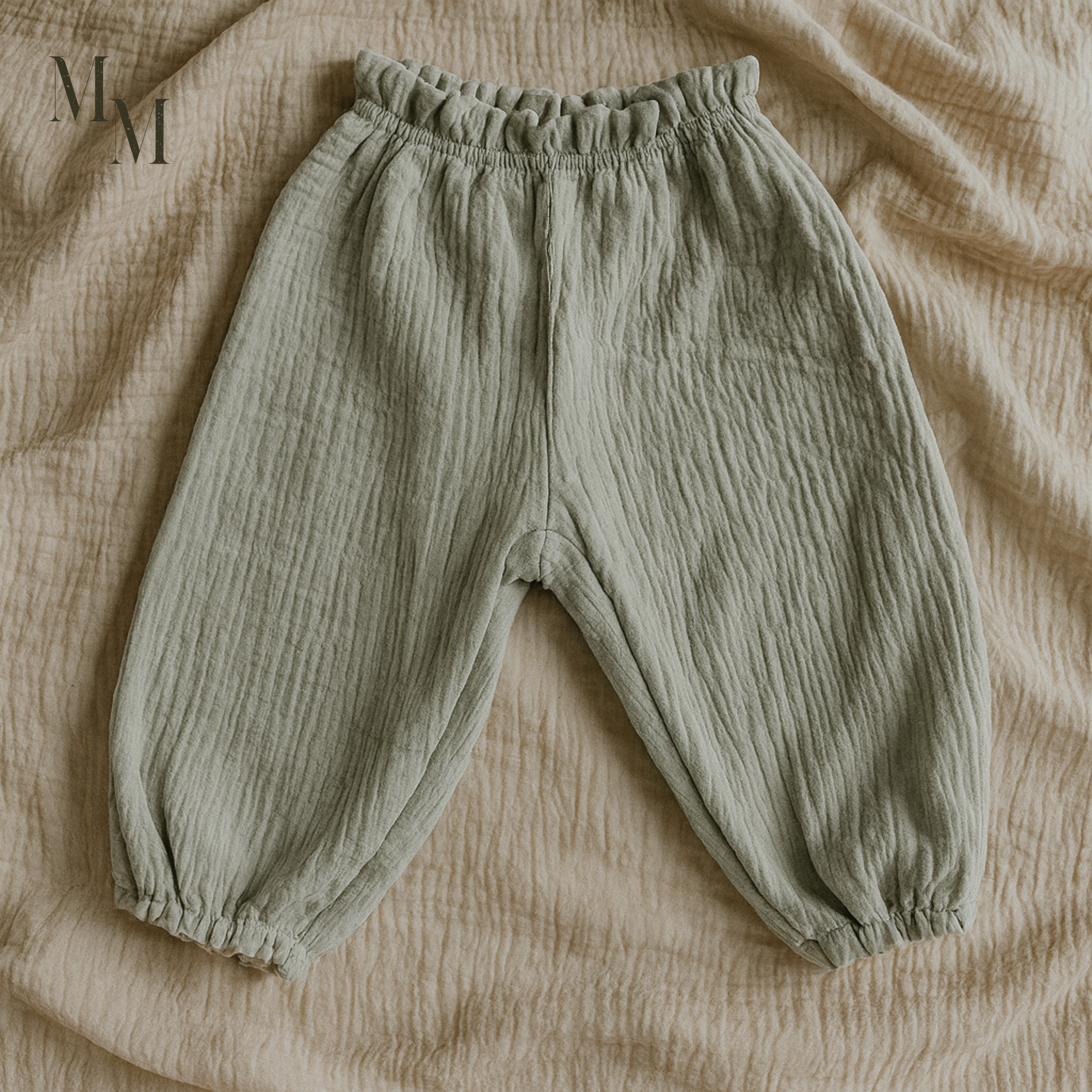 Wrinkle Cotton Long Pants