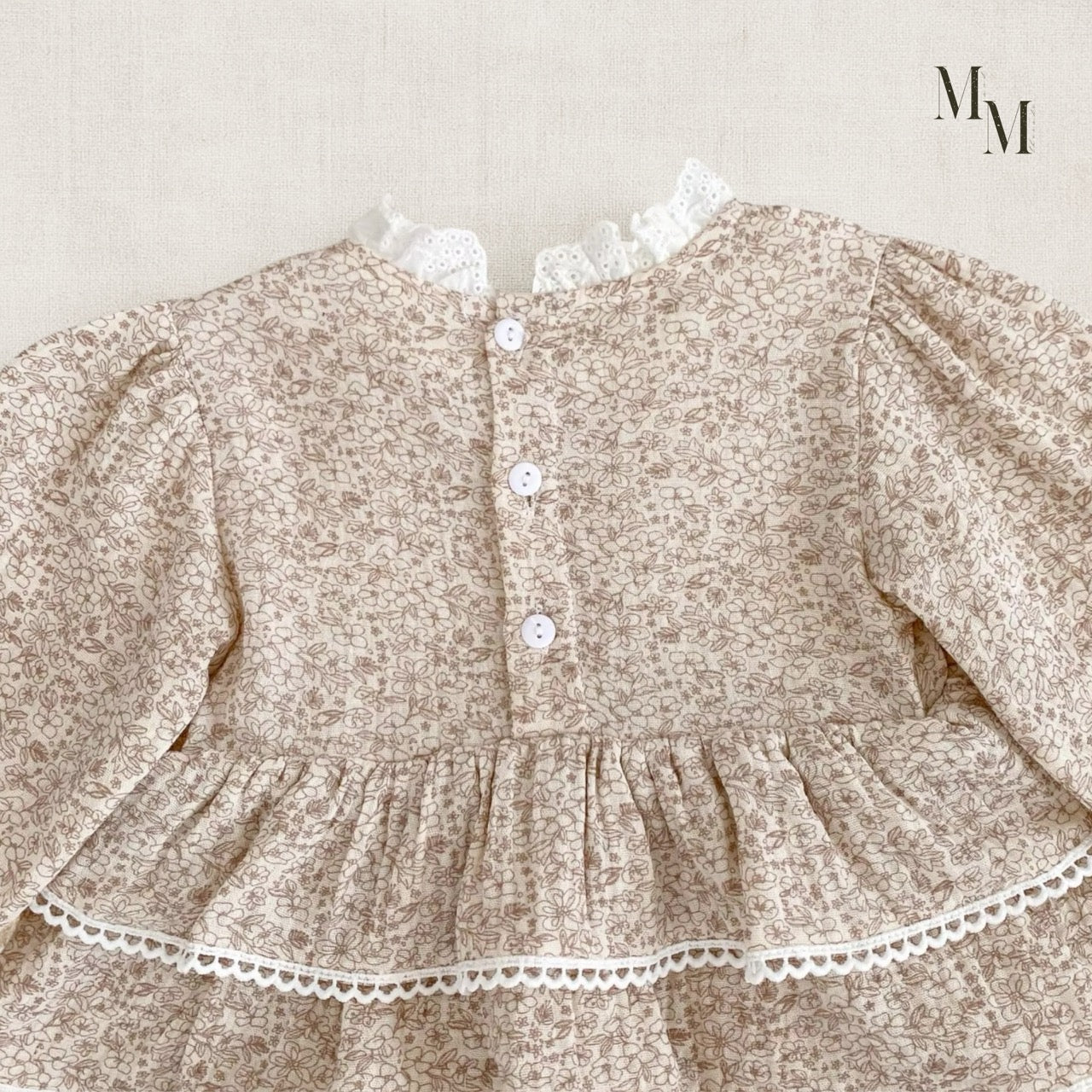 Floral High Neck Cotton Onesie