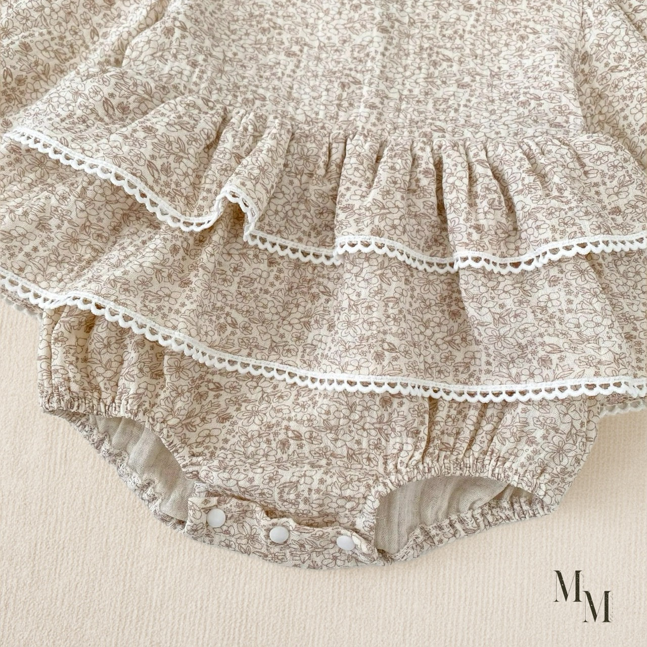 Floral High Neck Cotton Onesie