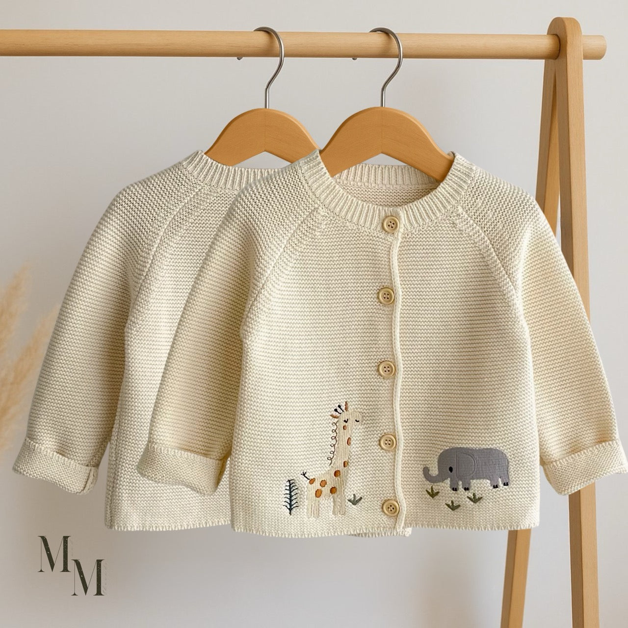 Elephant and Giraffe Knitted Cotton Jersey
