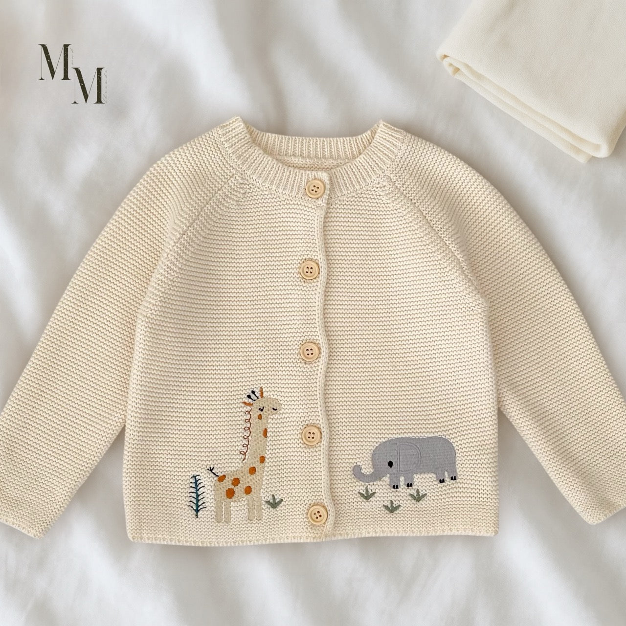 Elephant and Giraffe Knitted Cotton Jersey