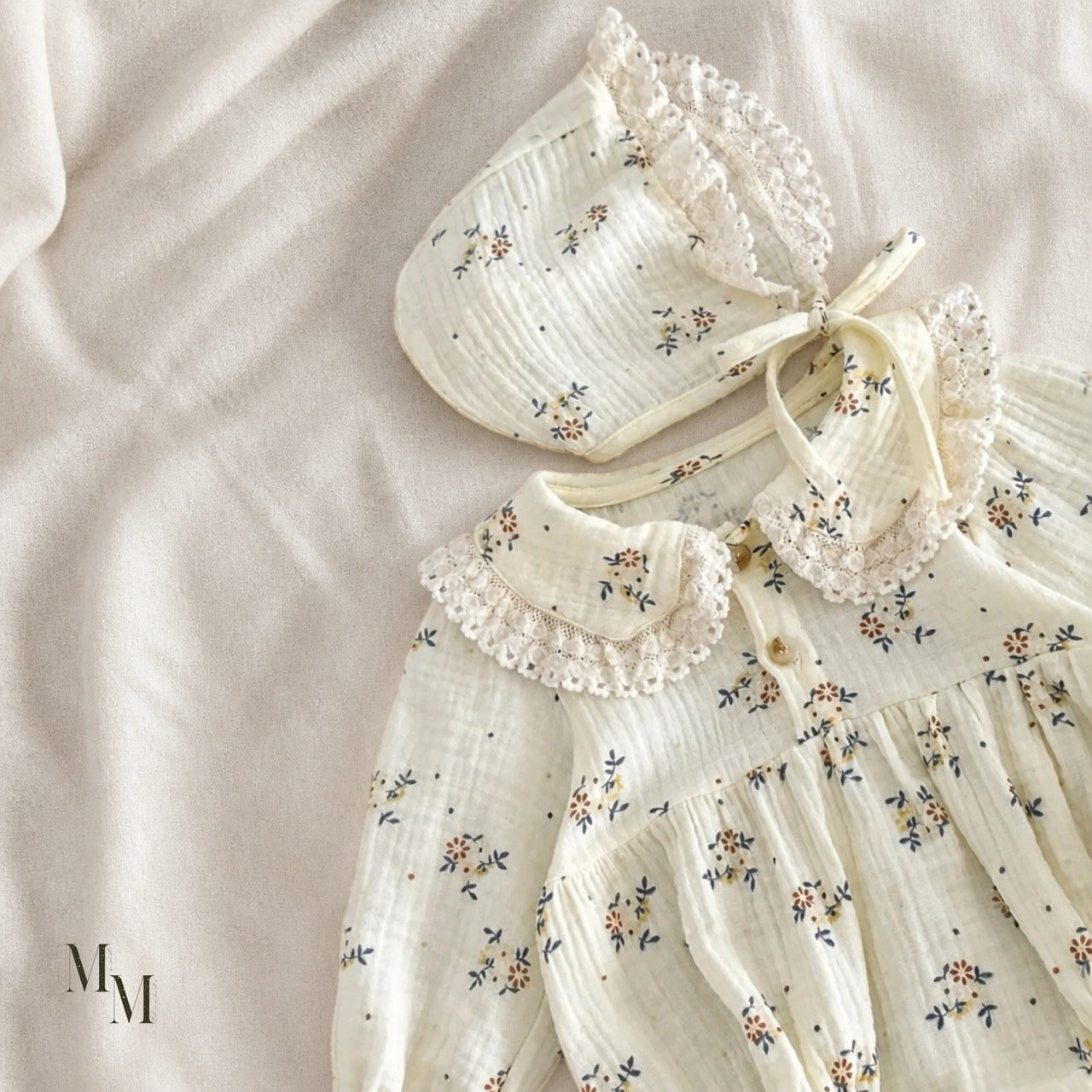 Vintage Romper With Matching Bonnet