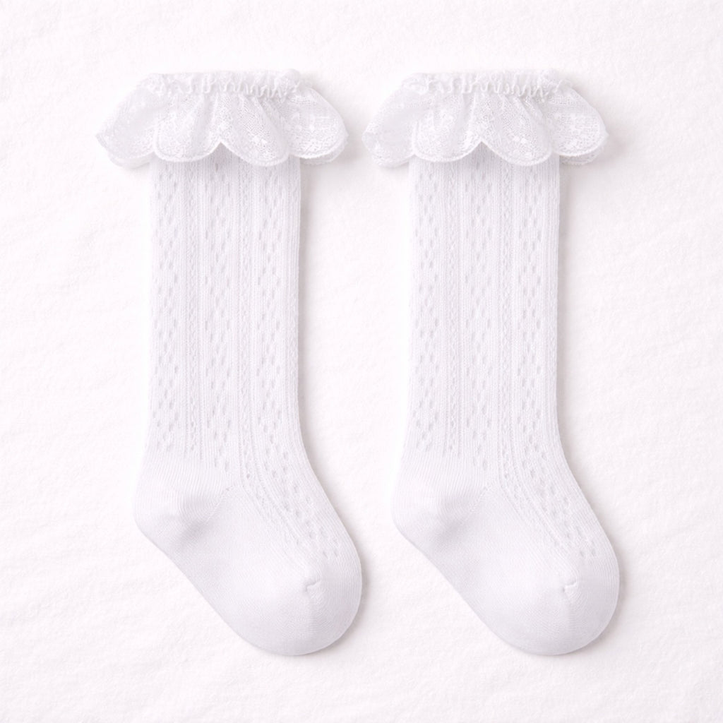 Bows and Lace Knee High Socks