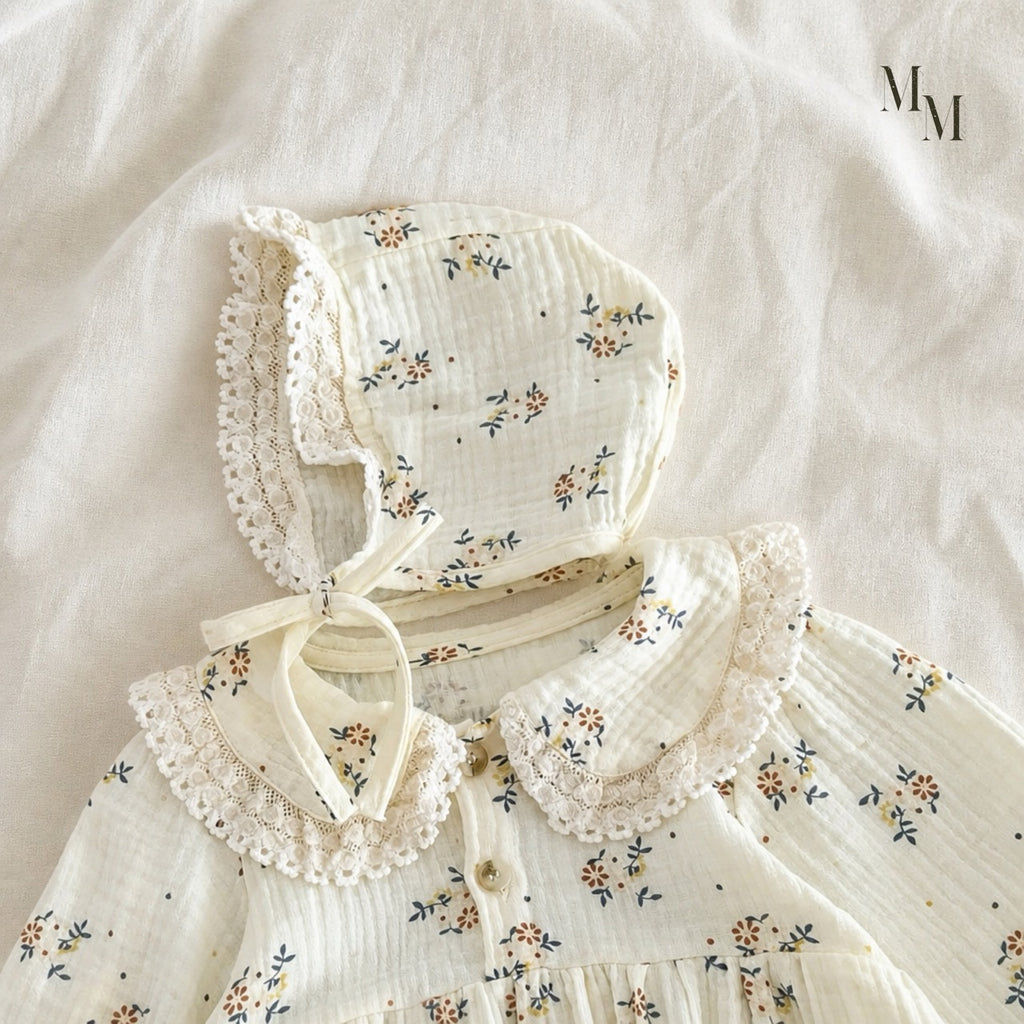 Vintage Romper With Matching Bonnet