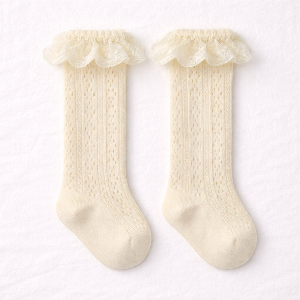 Bows and Lace Knee High Socks