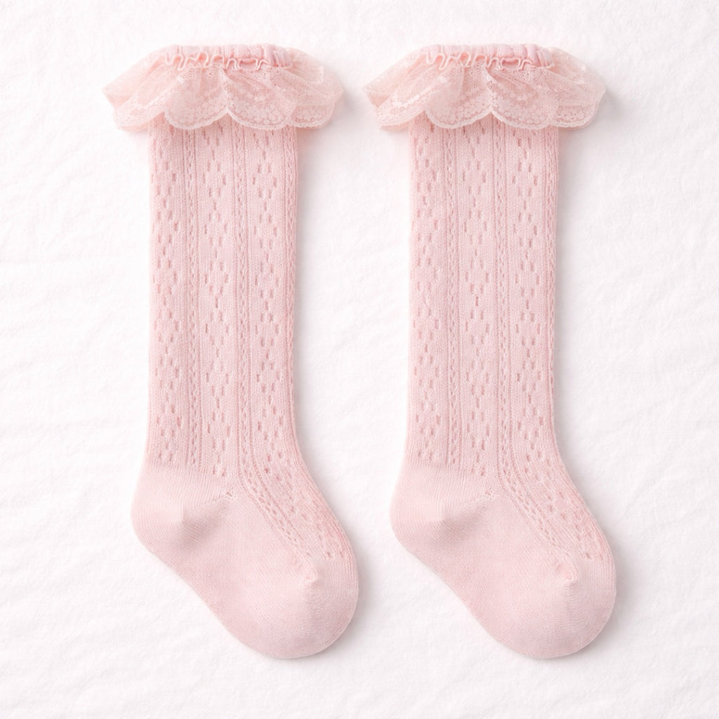 Bows and Lace Knee High Socks