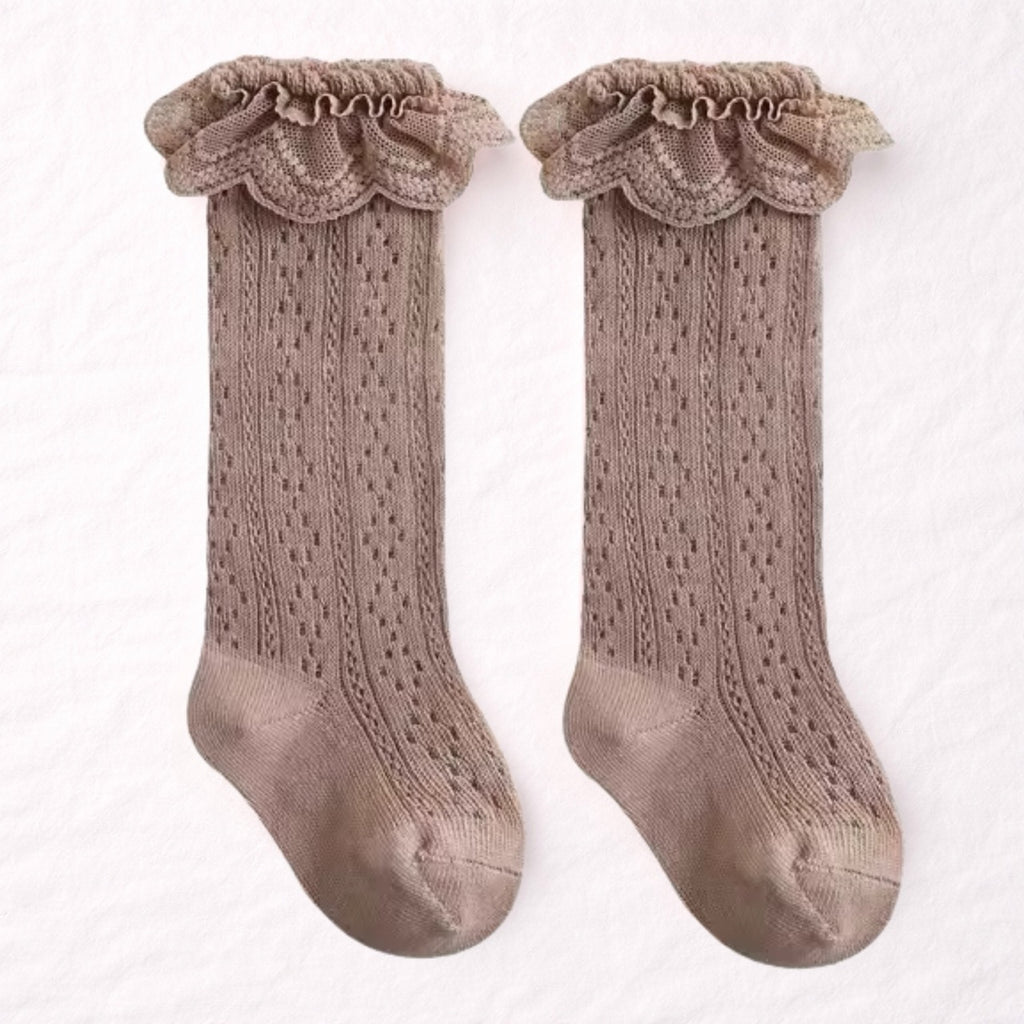 Bows and Lace Knee High Socks