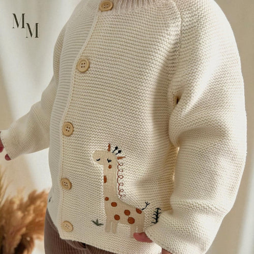 Elephant and Giraffe Knitted Cotton Jersey