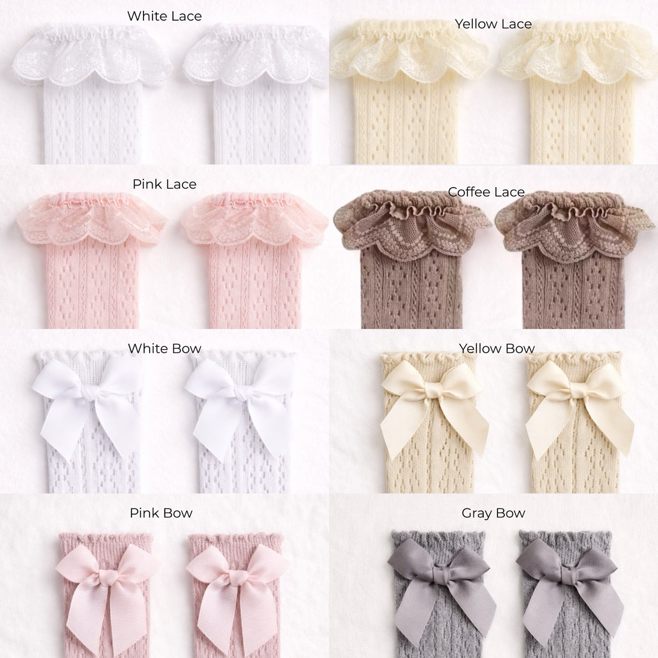 Bows and Lace Knee High Socks