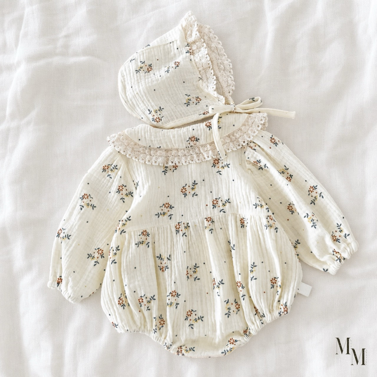 Vintage Romper With Matching Bonnet