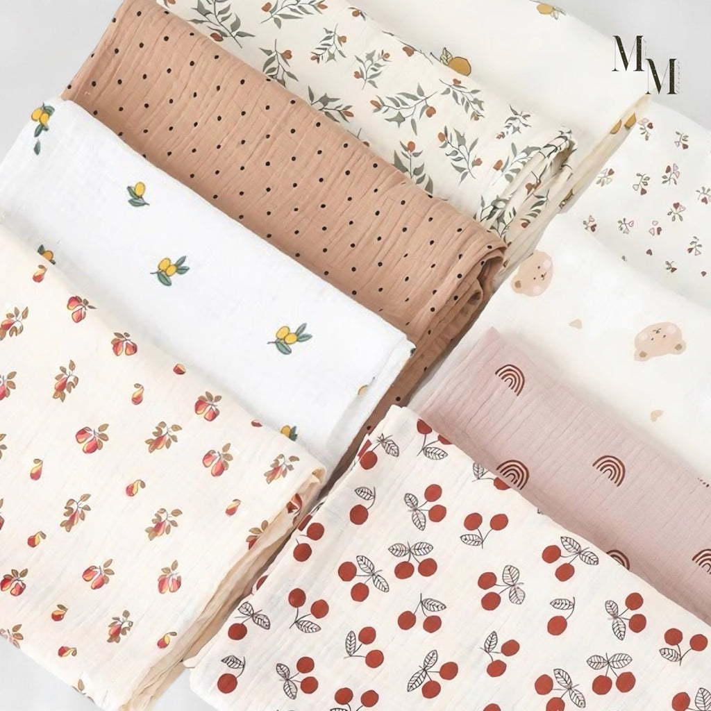 Muslin Cotton Blankets and Swaddles - 80x65cm