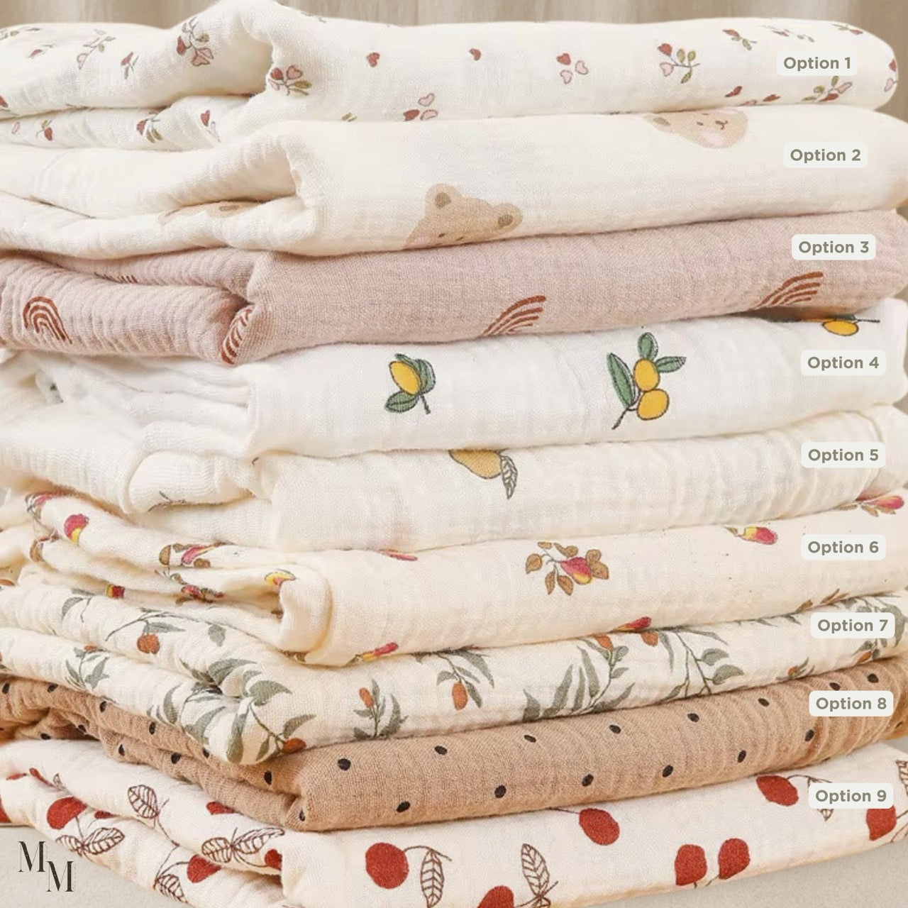 Muslin Cotton Blankets and Swaddles - 80x65cm