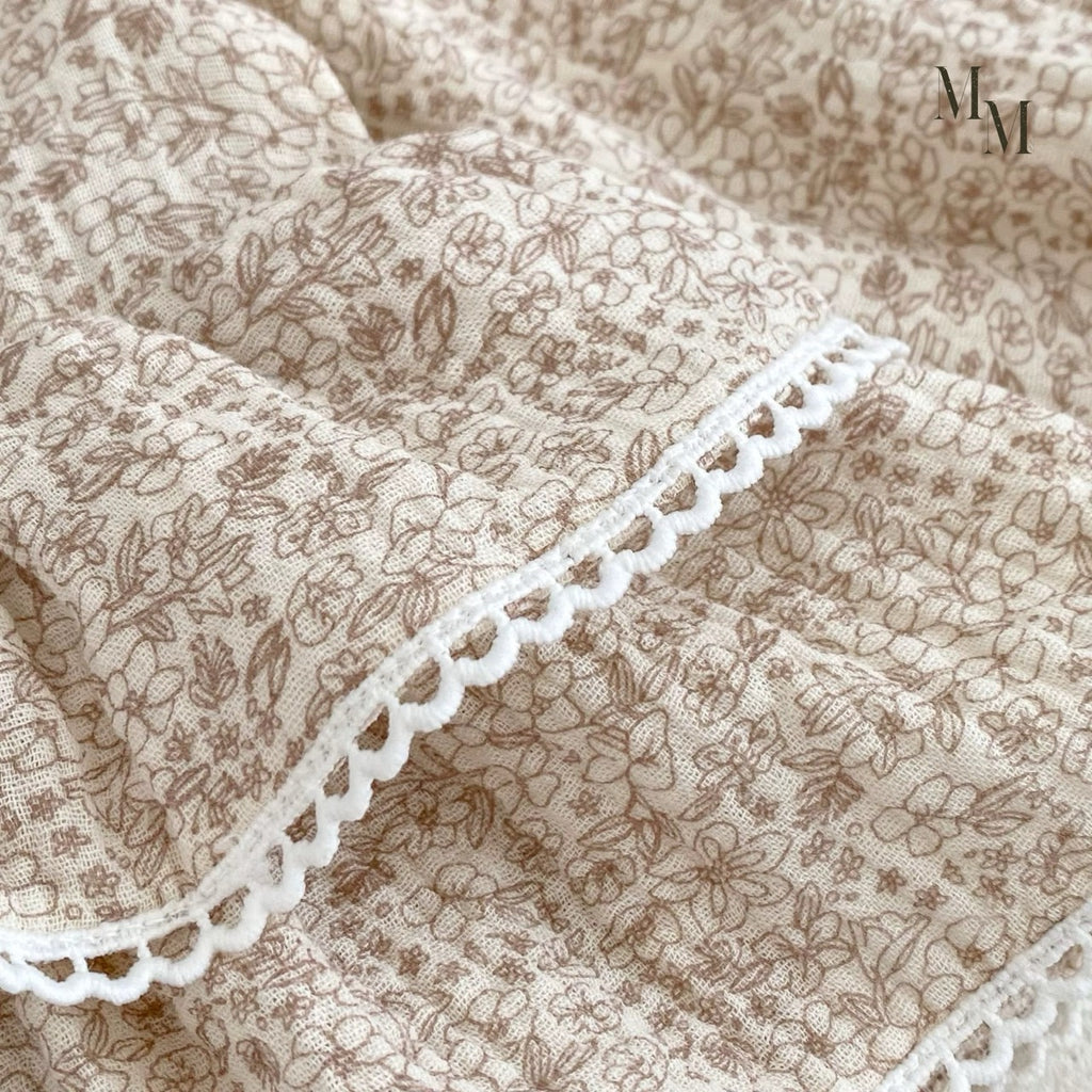 Floral High Neck Cotton Onesie