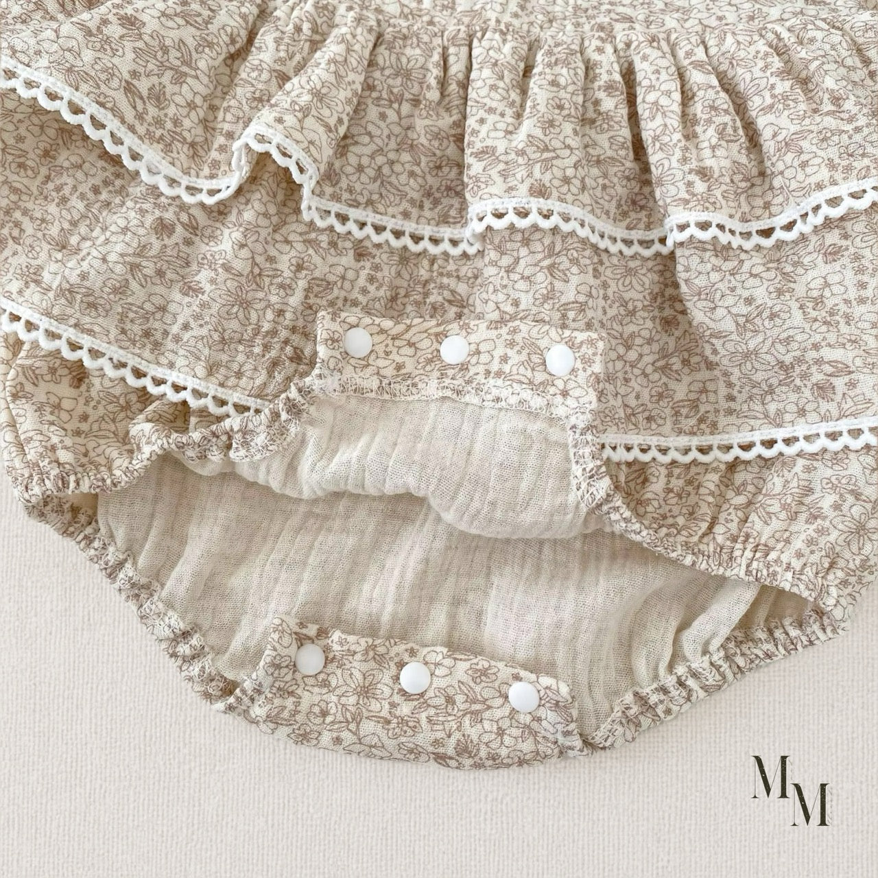 Floral High Neck Cotton Onesie