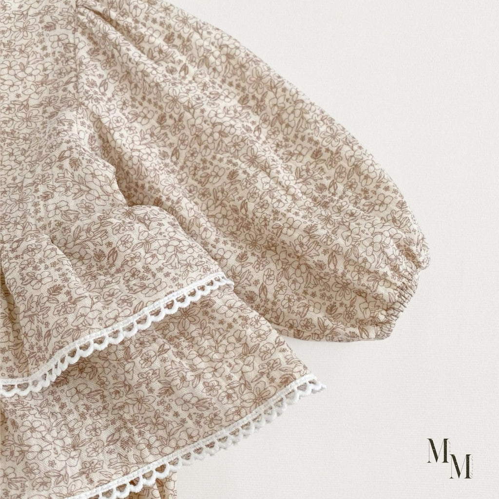 Floral High Neck Cotton Onesie