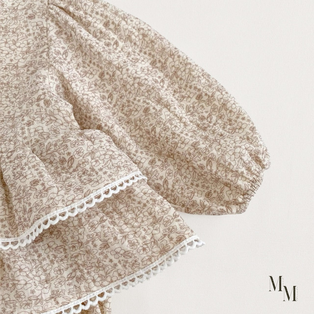 Floral High Neck Cotton Onesie