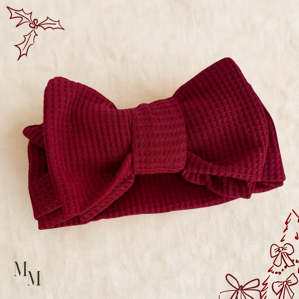 Red Bow Embroidered Knit Set