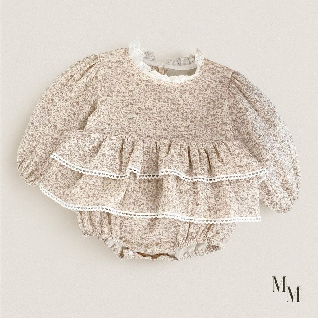 Floral High Neck Cotton Onesie