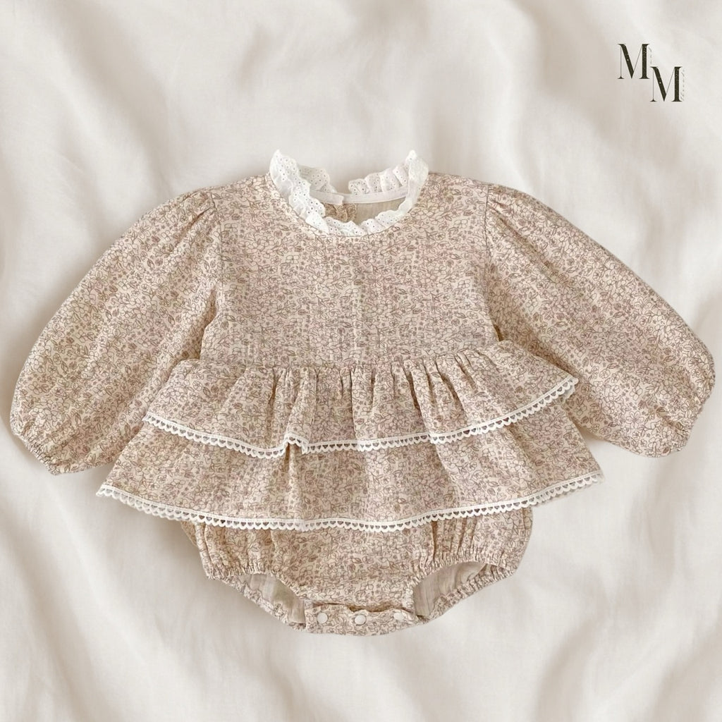 Floral High Neck Cotton Onesie