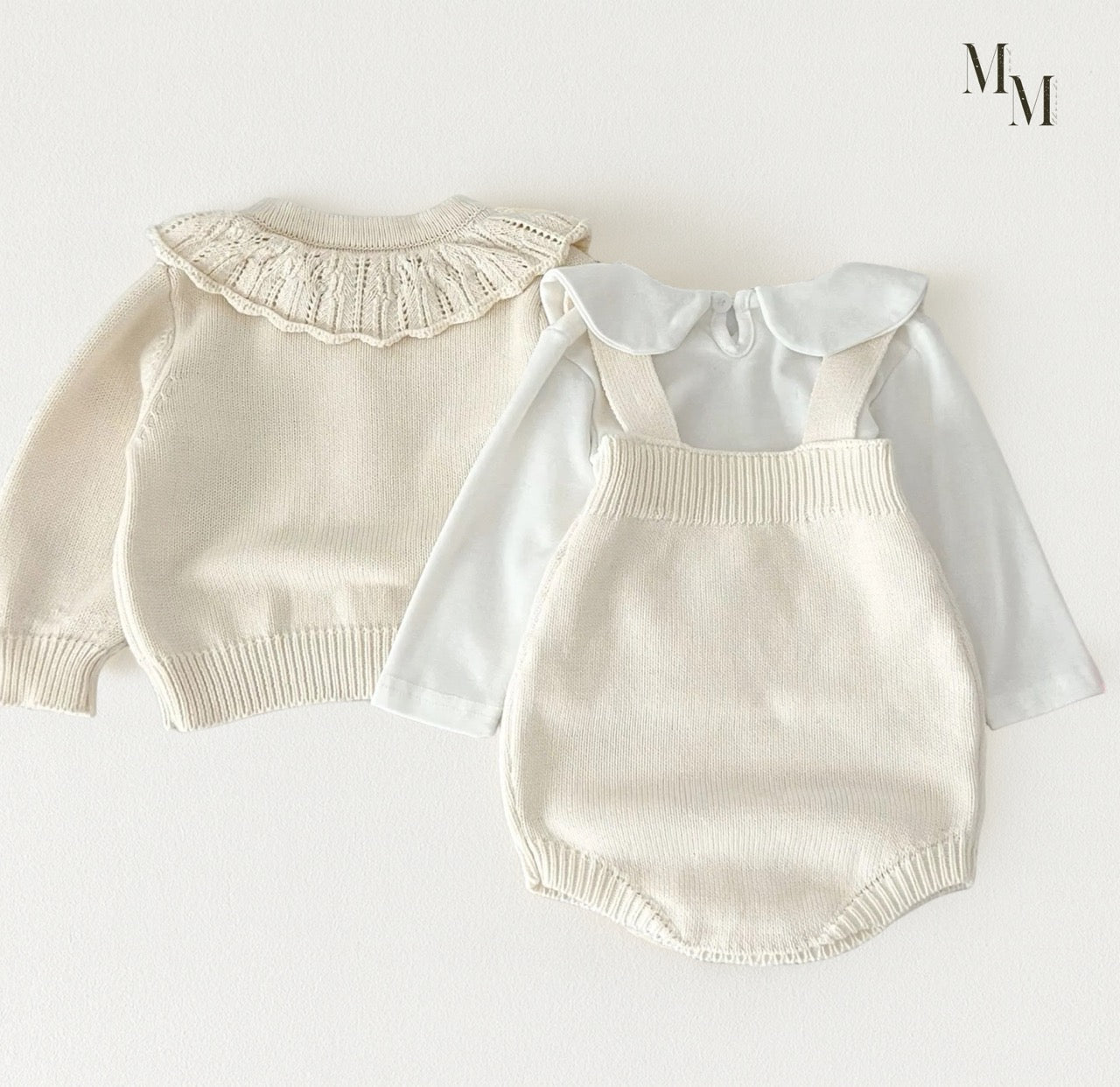 Red Bow Embroidered Knit Set