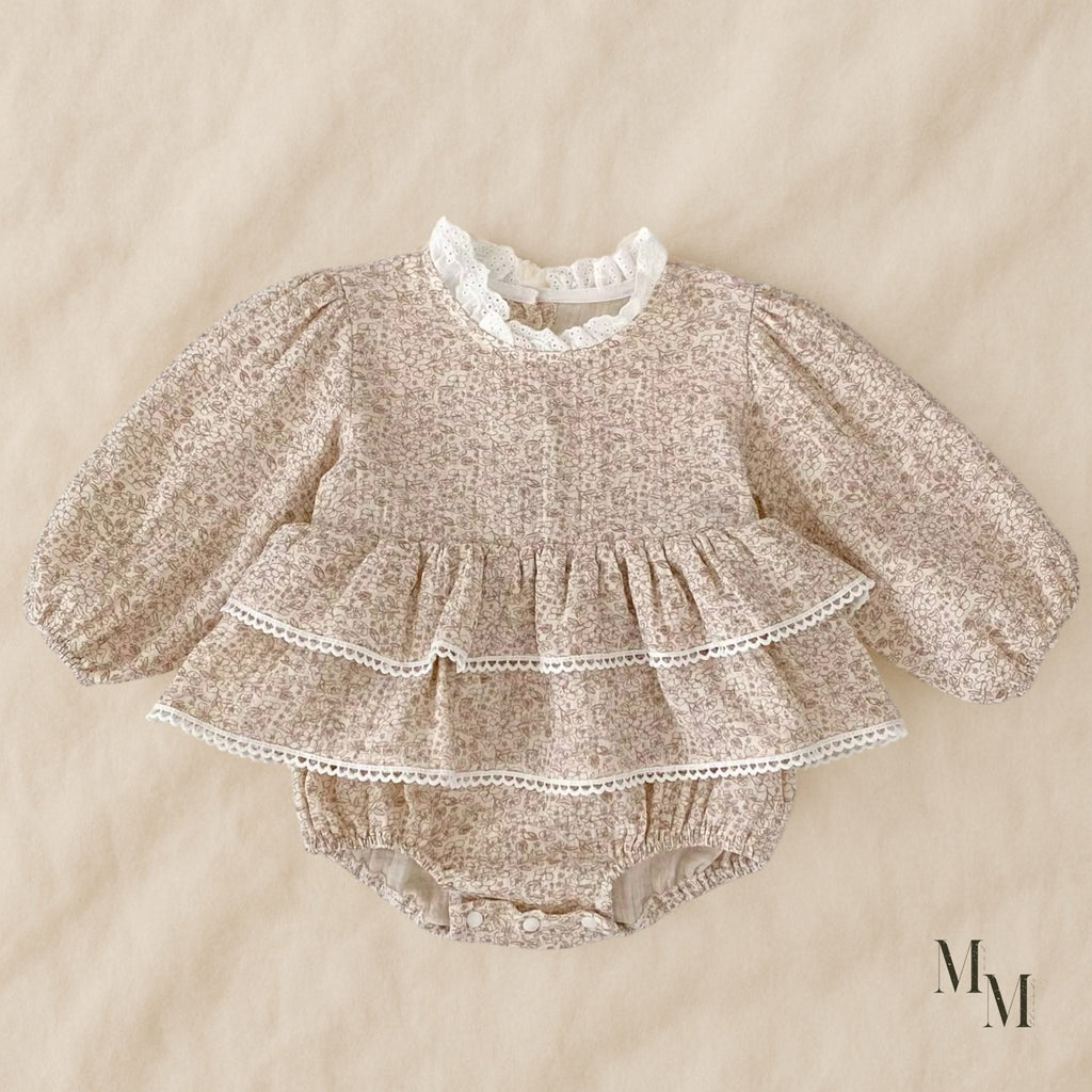 Floral High Neck Cotton Onesie