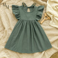 Cotton Ruffle Sleeve Dress
