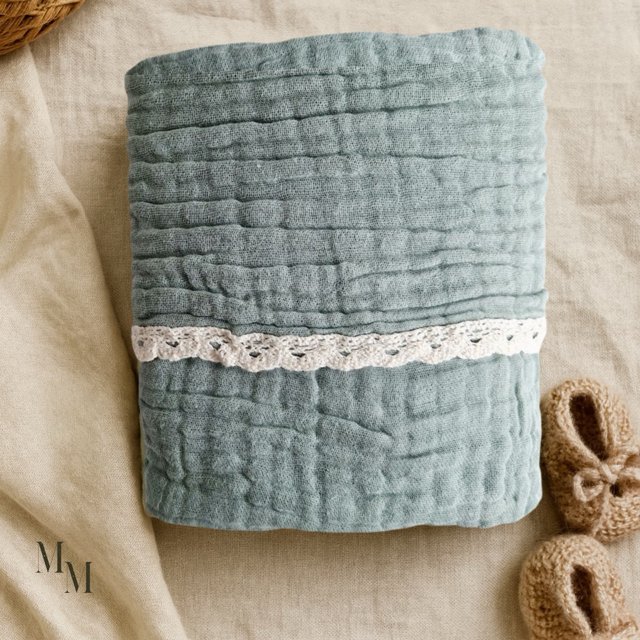 Lace Trim Baby Blanket