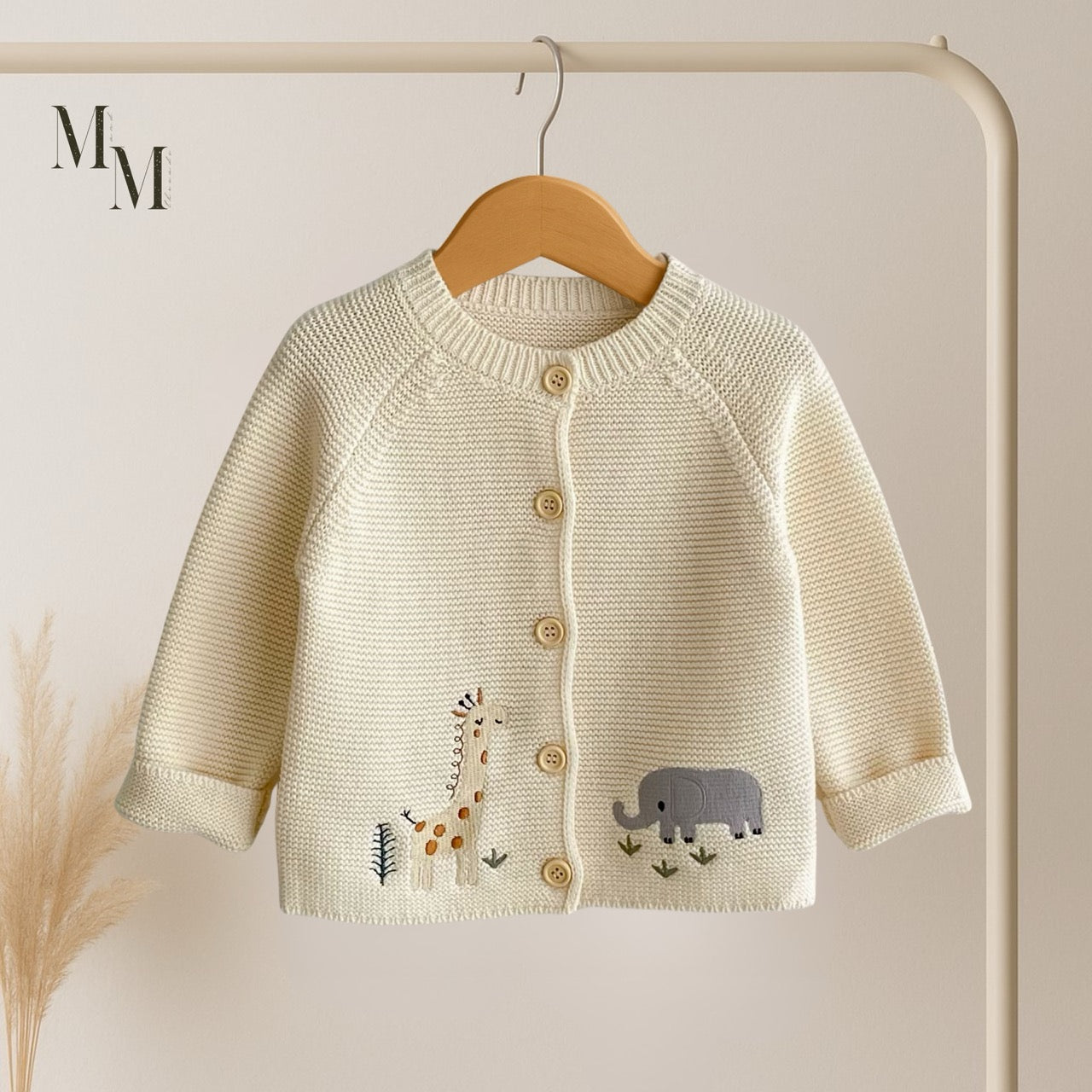 Elephant and Giraffe Knitted Cotton Jersey