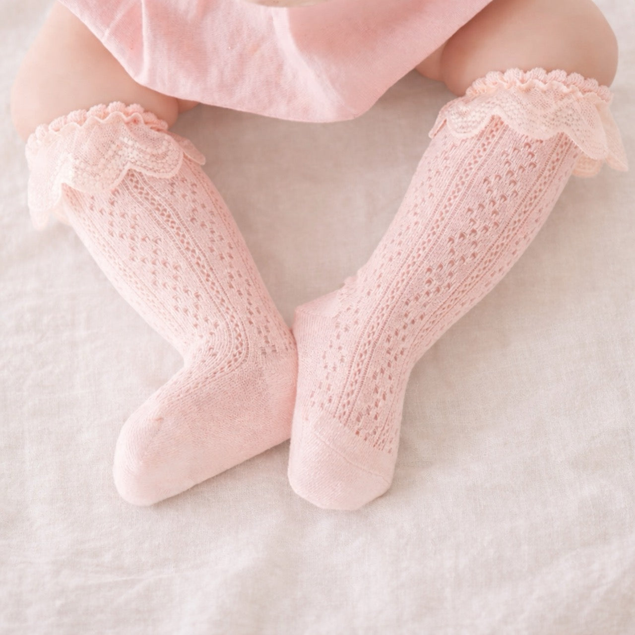 Bows and Lace Knee High Socks